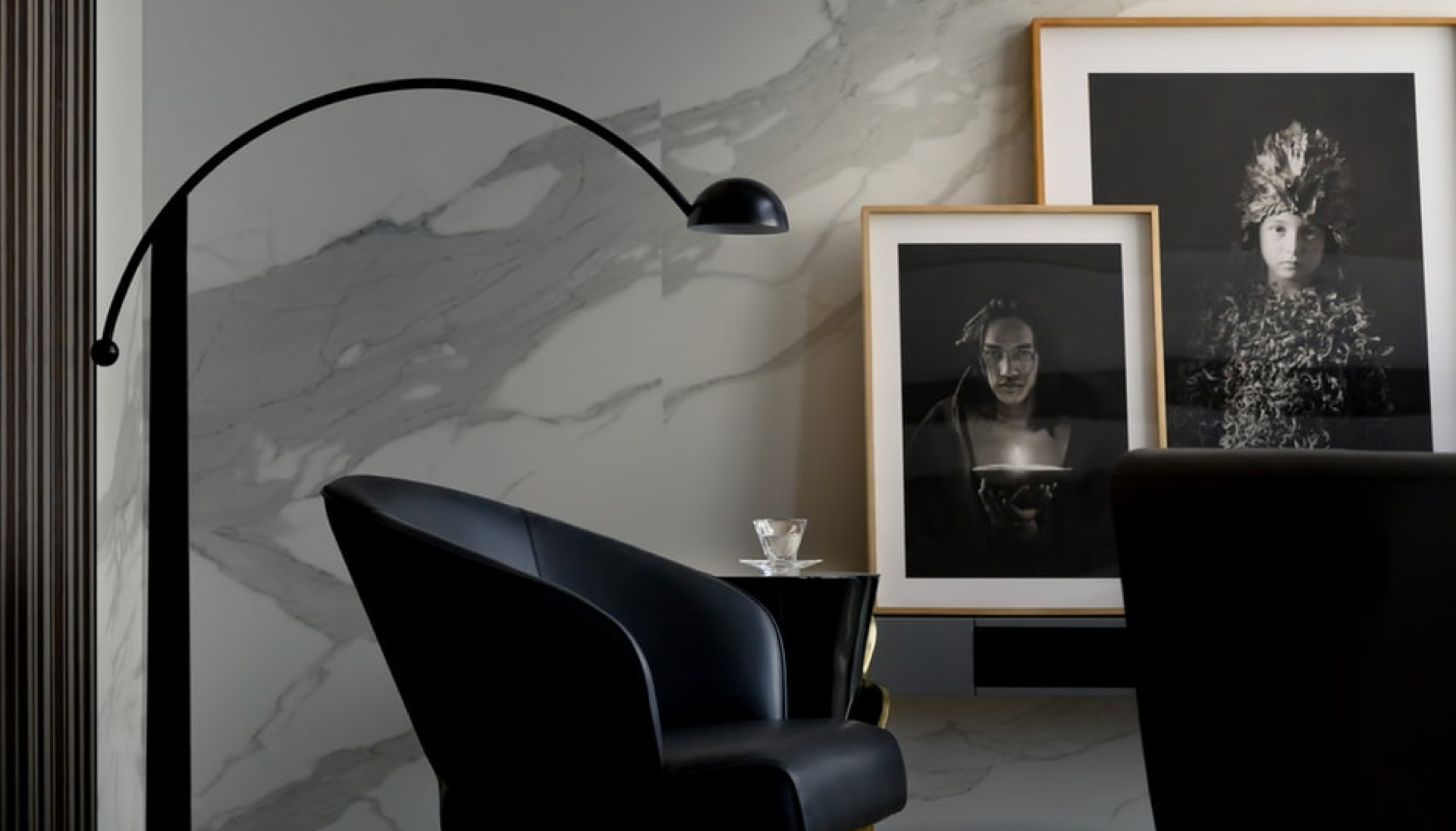 Calm wellness studio lobby with soft seating and framed art.